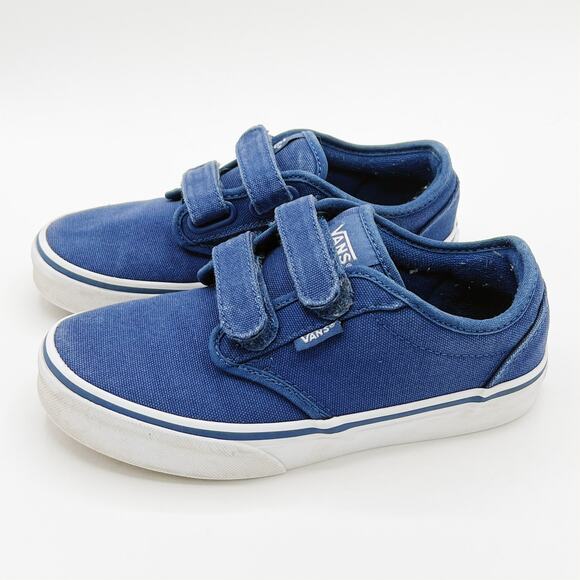 Van’s Atwood Velcro Canvas Shoes Navy Blue White Youth 2 - Picture 8 of 8